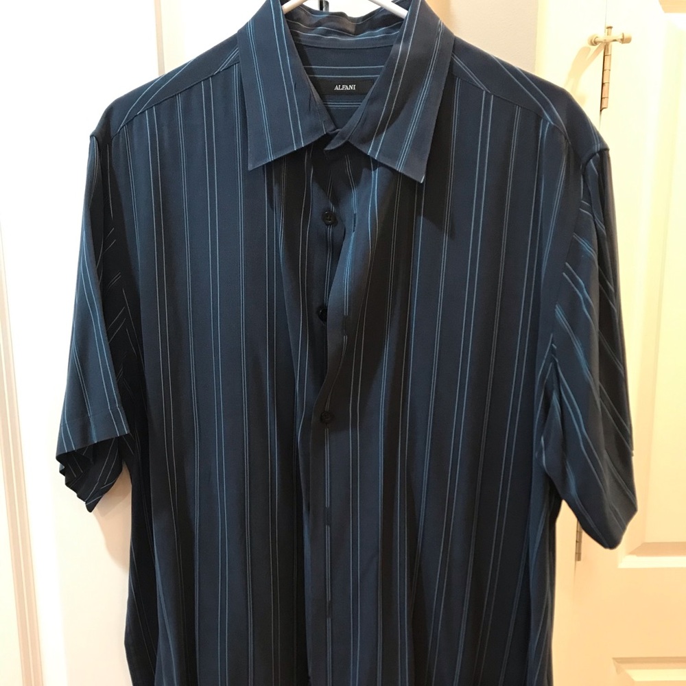Alfani Short Sleeve Button Down Shirt